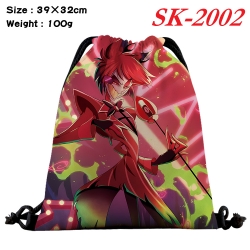 Hazbin Hotel cartoon Waterproof Nylon Full Color Drawstring Pocket 39x32cm 