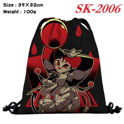 Hazbin Hotel cartoon Waterproof Nylon Full Color Drawstring Pocket 39x32cm 