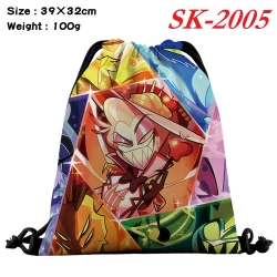 Hazbin Hotel cartoon Waterproof Nylon Full Color Drawstring Pocket 39x32cm 