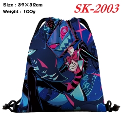 Hazbin Hotel cartoon Waterproof Nylon Full Color Drawstring Pocket 39x32cm 