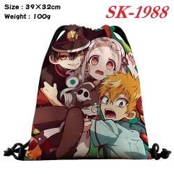 Toilet-bound Hanako-kun cartoon Waterproof Nylon Full Color Drawstring Pocket 39x32cm 