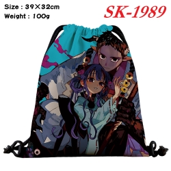 Toilet-bound Hanako-kun cartoon Waterproof Nylon Full Color Drawstring Pocket 39x32cm 