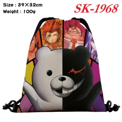 Dangan-Ronpa cartoon Waterproof Nylon Full Color Drawstring Pocket 39x32cm 
