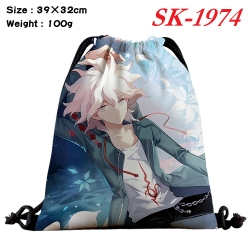 Dangan-Ronpa cartoon Waterproof Nylon Full Color Drawstring Pocket 39x32cm 