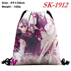 DANDADAN cartoon Waterproof Nylon Full Color Drawstring Pocket 39x32cm 