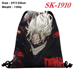 DANDADAN cartoon Waterproof Nylon Full Color Drawstring Pocket 39x32cm 