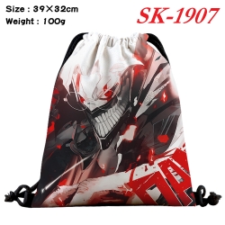 DANDADAN cartoon Waterproof Nylon Full Color Drawstring Pocket 39x32cm 