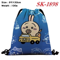 Chiikawa cartoon Waterproof Nylon Full Color Drawstring Pocket 39x32cm 