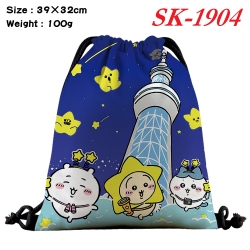 Chiikawa cartoon Waterproof Nylon Full Color Drawstring Pocket 39x32cm 