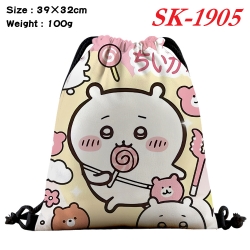 Chiikawa cartoon Waterproof Nylon Full Color Drawstring Pocket 39x32cm 