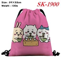 Chiikawa cartoon Waterproof Nylon Full Color Drawstring Pocket 39x32cm 
