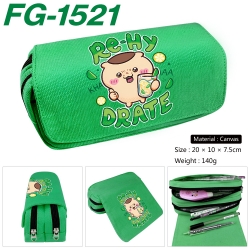 Chiikawa Anime Multi-Function Double Zipper Canvas Cosmetic Bag Pen Case 20x10x7.5cm