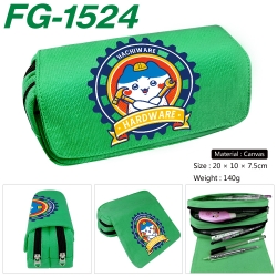 Chiikawa Anime Multi-Function Double Zipper Canvas Cosmetic Bag Pen Case 20x10x7.5cm