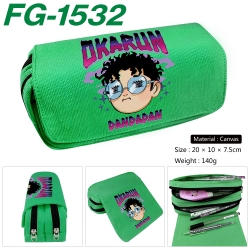 DANDADAN Anime Multi-Function Double Zipper Canvas Cosmetic Bag Pen Case 20x10x7.5cm