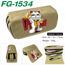 DANDADAN Anime Multi-Function Double Zipper Canvas Cosmetic Bag Pen Case 20x10x7.5cm