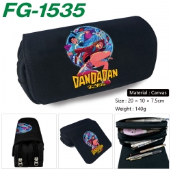 DANDADAN Anime Multi-Function Double Zipper Canvas Cosmetic Bag Pen Case 20x10x7.5cm