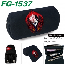 DANDADAN Anime Multi-Function Double Zipper Canvas Cosmetic Bag Pen Case 20x10x7.5cm