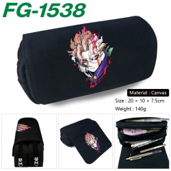 DANDADAN Anime Multi-Function Double Zipper Canvas Cosmetic Bag Pen Case 20x10x7.5cm