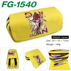 DANDADAN Anime Multi-Function Double Zipper Canvas Cosmetic Bag Pen Case 20x10x7.5cm