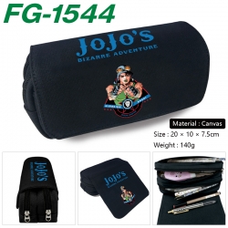 JoJos Bizarre Adventure Anime Multi-Function Double Zipper Canvas Cosmetic Bag Pen Case 20x10x7.5cm