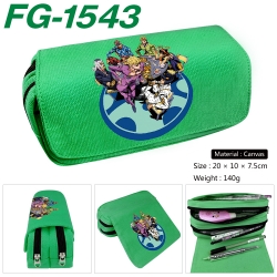 JoJos Bizarre Adventure Anime Multi-Function Double Zipper Canvas Cosmetic Bag Pen Case 20x10x7.5cm