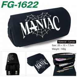StrayKids Anime Multi-Function Double Zipper Canvas Cosmetic Bag Pen Case 20x10x7.5cm