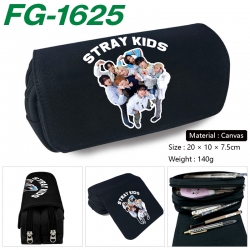 StrayKids Anime Multi-Function Double Zipper Canvas Cosmetic Bag Pen Case 20x10x7.5cm