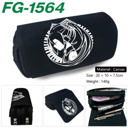 Hatsune Miku Anime Multi-Function Double Zipper Canvas Cosmetic Bag Pen Case 20x10x7.5cm