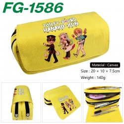 Toilet-bound Hanako-kun Anime Multi-Function Double Zipper Canvas Cosmetic Bag Pen Case 20x10x7.5cm