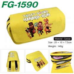 Toilet-bound Hanako-kun Anime Multi-Function Double Zipper Canvas Cosmetic Bag Pen Case 20x10x7.5cm