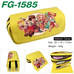 Toilet-bound Hanako-kun Anime Multi-Function Double Zipper Canvas Cosmetic Bag Pen Case 20x10x7.5cm