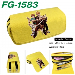 Toilet-bound Hanako-kun Anime Multi-Function Double Zipper Canvas Cosmetic Bag Pen Case 20x10x7.5cm
