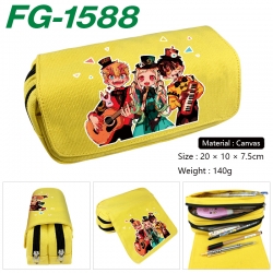 Toilet-bound Hanako-kun Anime Multi-Function Double Zipper Canvas Cosmetic Bag Pen Case 20x10x7.5cm