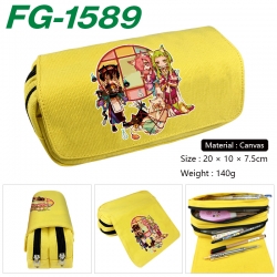 Toilet-bound Hanako-kun Anime Multi-Function Double Zipper Canvas Cosmetic Bag Pen Case 20x10x7.5cm