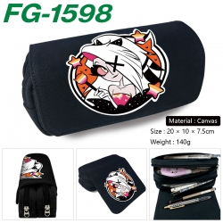 Hazbin Hotel Anime Multi-Function Double Zipper Canvas Cosmetic Bag Pen Case 20x10x7.5cm