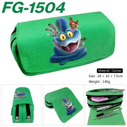 Zootopia Anime Multi-Function Double Zipper Canvas Cosmetic Bag Pen Case 20x10x7.5cm
