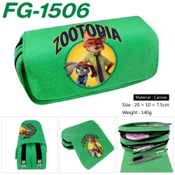 Zootopia Anime Multi-Function Double Zipper Canvas Cosmetic Bag Pen Case 20x10x7.5cm