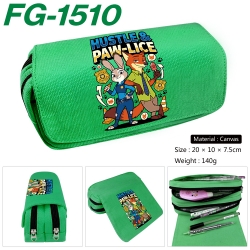 Zootopia Anime Multi-Function Double Zipper Canvas Cosmetic Bag Pen Case 20x10x7.5cm