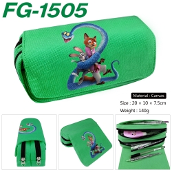 Zootopia Anime Multi-Function Double Zipper Canvas Cosmetic Bag Pen Case 20x10x7.5cm