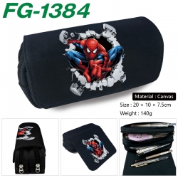 Marvel Anime Multi-Function Double Zipper Canvas Cosmetic Bag Pen Case 20x10x7.5cm