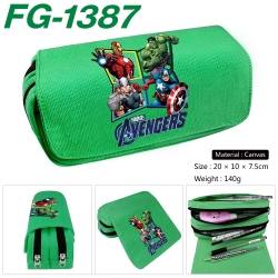 Marvel Anime Multi-Function Double Zipper Canvas Cosmetic Bag Pen Case 20x10x7.5cm