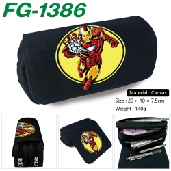 Marvel Anime Multi-Function Double Zipper Canvas Cosmetic Bag Pen Case 20x10x7.5cm