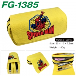 Marvel Anime Multi-Function Double Zipper Canvas Cosmetic Bag Pen Case 20x10x7.5cm