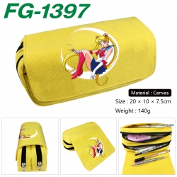 sailormoon Anime Multi-Function Double Zipper Canvas Cosmetic Bag Pen Case 20x10x7.5cm