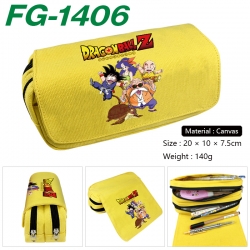 DRAGON BALL Anime Multi-Function Double Zipper Canvas Cosmetic Bag Pen Case 20x10x7.5cm