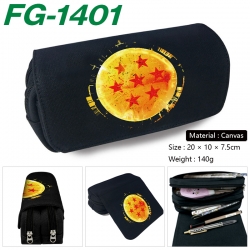 DRAGON BALL Anime Multi-Function Double Zipper Canvas Cosmetic Bag Pen Case 20x10x7.5cm