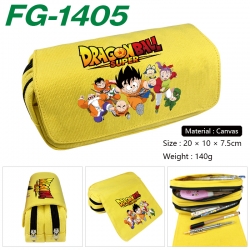 DRAGON BALL Anime Multi-Function Double Zipper Canvas Cosmetic Bag Pen Case 20x10x7.5cm