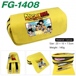DRAGON BALL Anime Multi-Function Double Zipper Canvas Cosmetic Bag Pen Case 20x10x7.5cm