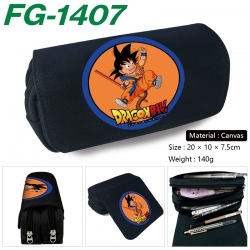 DRAGON BALL Anime Multi-Function Double Zipper Canvas Cosmetic Bag Pen Case 20x10x7.5cm
