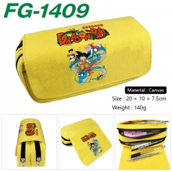 DRAGON BALL Anime Multi-Function Double Zipper Canvas Cosmetic Bag Pen Case 20x10x7.5cm